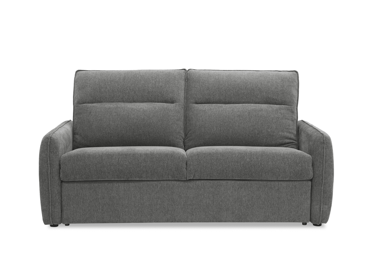 Canapé convertible express 3 places matelas 15 cm en tissu texturé terracotta ADILIO - DécoInParis