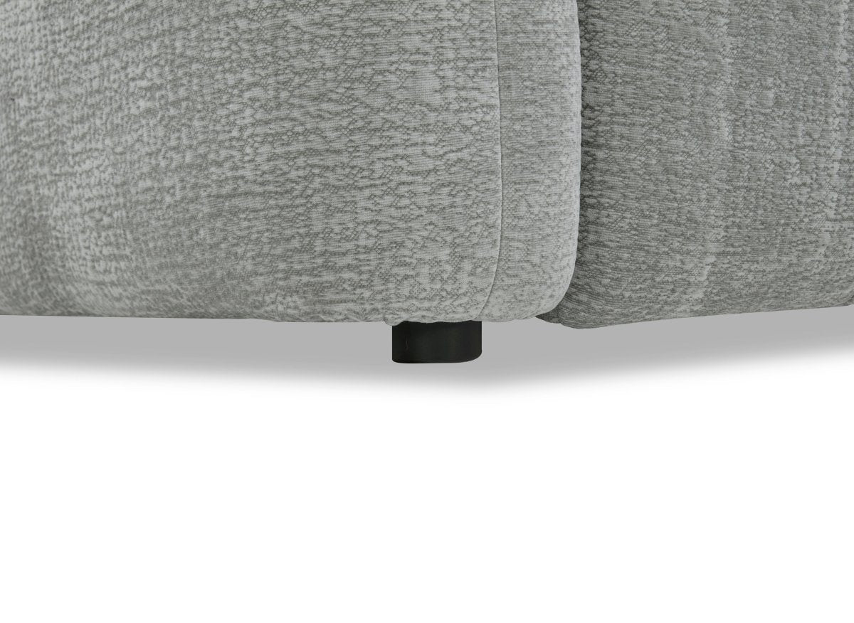 Canapé d'angle en velours tissé gris clair avec dossier réglable ADONIS - Angle droit - DécoInParis