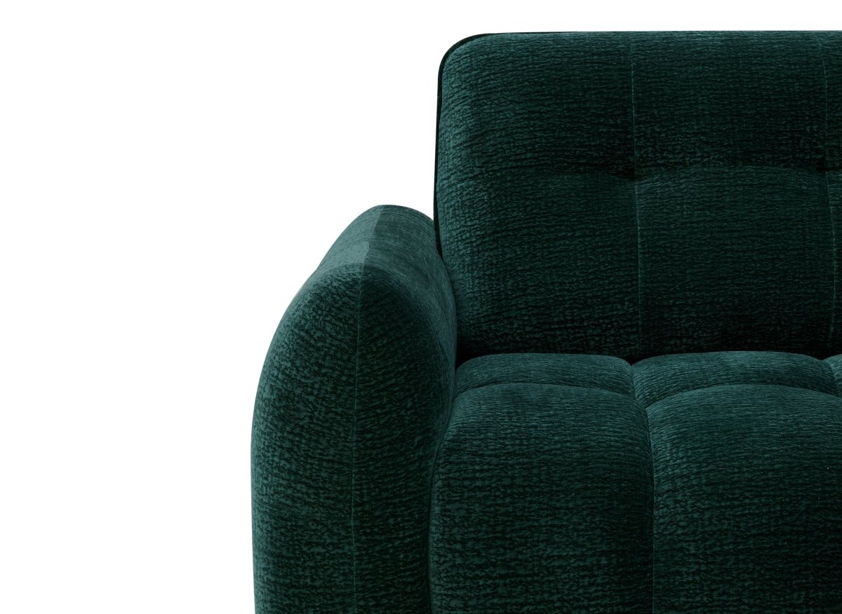 Canapé d'angle en velours tissé vert sapin avec dossier réglable ADONIS - Angle droit - DécoInParis