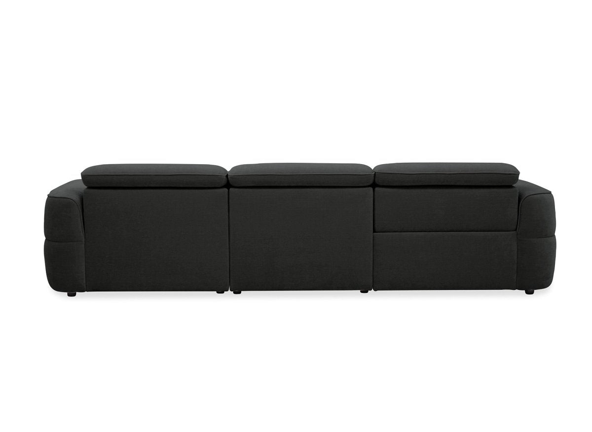 Canapé d'angle relax électrique en tissu gris FERDINAND - Angle droit - DécoInParis