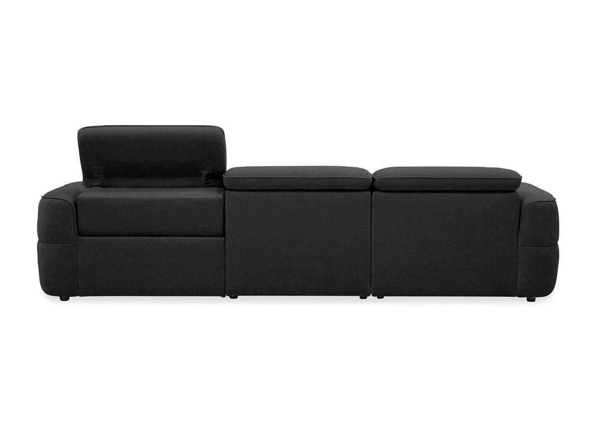 Canapé d'angle relax électrique en tissu gris FERDINAND - Angle gauche - DécoInParis