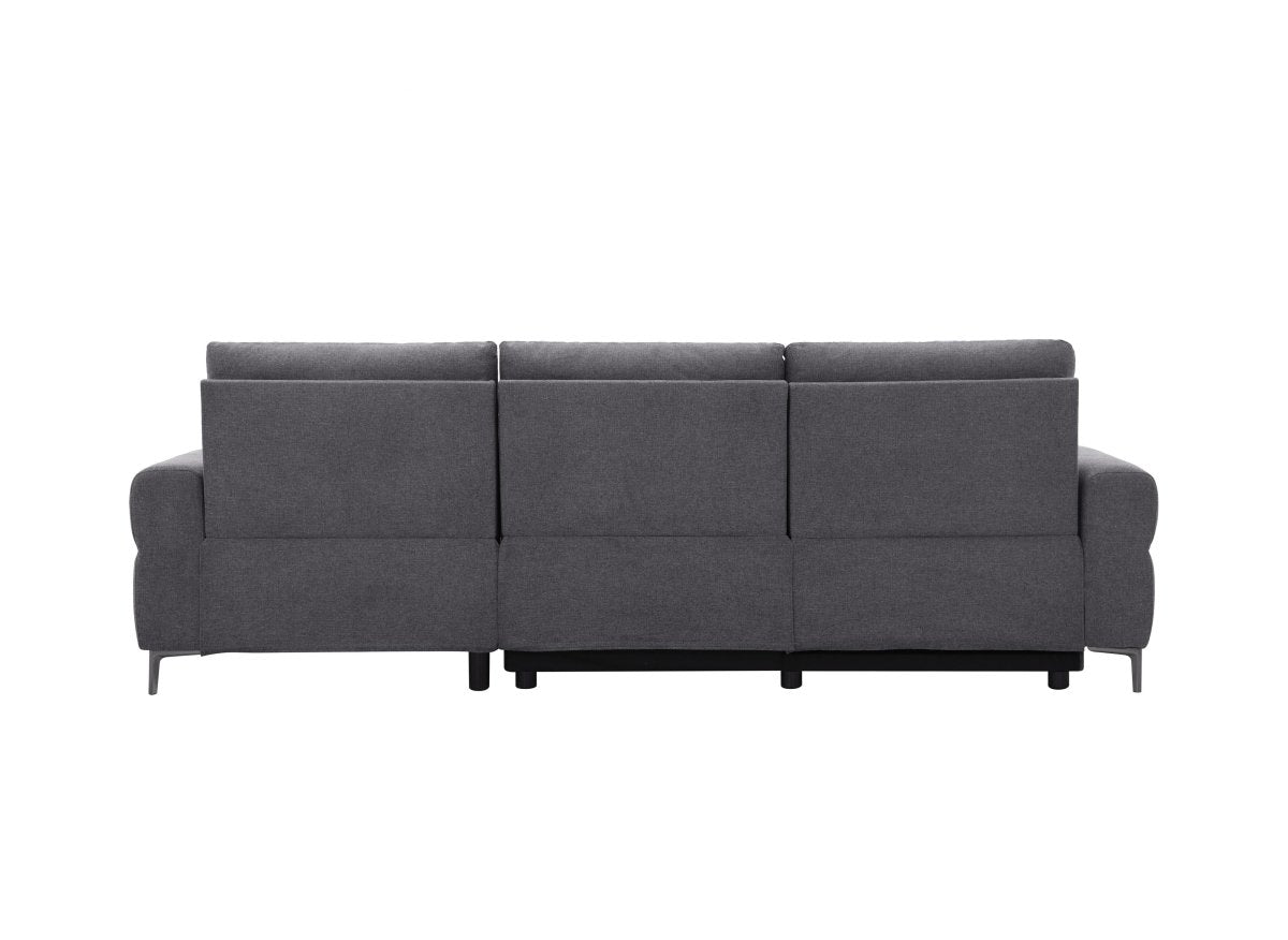 Canapé d'angle relax électrique en tissu gris foncé RAFAELA - Angle droit - DécoInParis
