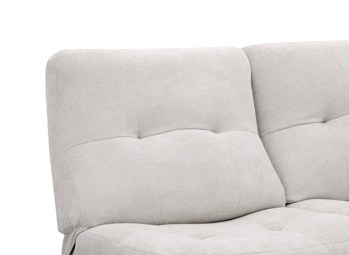 Canapé d'angle relax électrique en velours chiné beige PALMIRE - DécoInParis