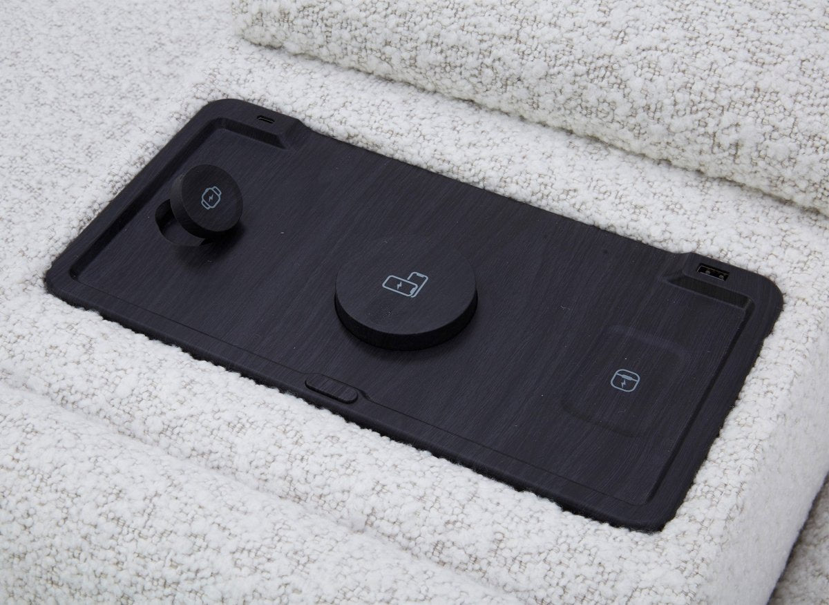 Canapé d'angle relax en tissu bouclette doux beige MARINA - Angle droit - DécoInParis