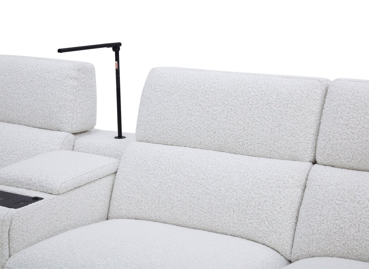 Canapé d'angle relax en tissu bouclette doux beige MARINA - Angle droit - DécoInParis