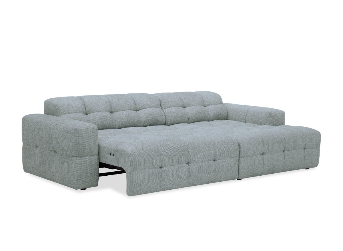 Canapé d'angle relax en velours texturé gris FEDORA - Angle droit - DécoInParis