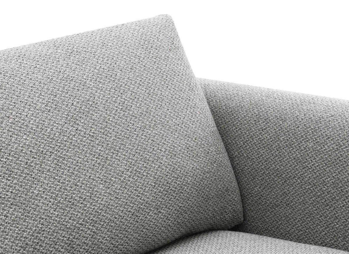 Canapé droit fixe 3 places en tissu gris clair LEIA - DécoInParis