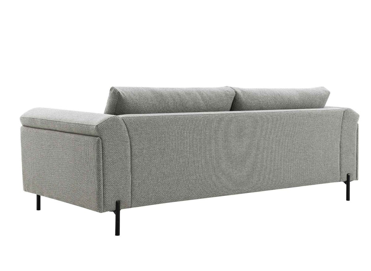 Canapé droit fixe 3 places en tissu gris clair LEIA - DécoInParis