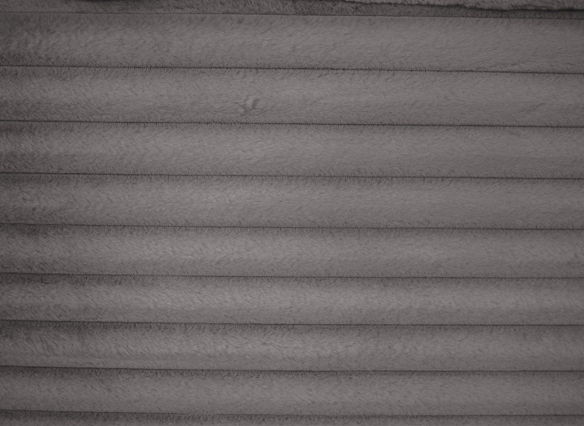 Canapé droit méridienne 2 places en gros côtelé doux gris DAHO - DécoInParis