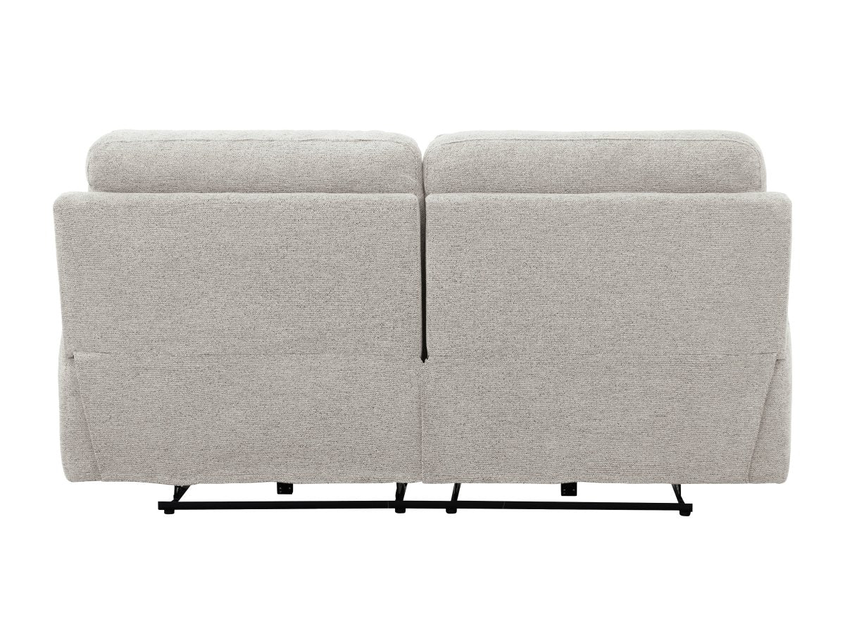 Canapé droit relax électrique 3 places en velours texturé beige PATRICIA - DécoInParis
