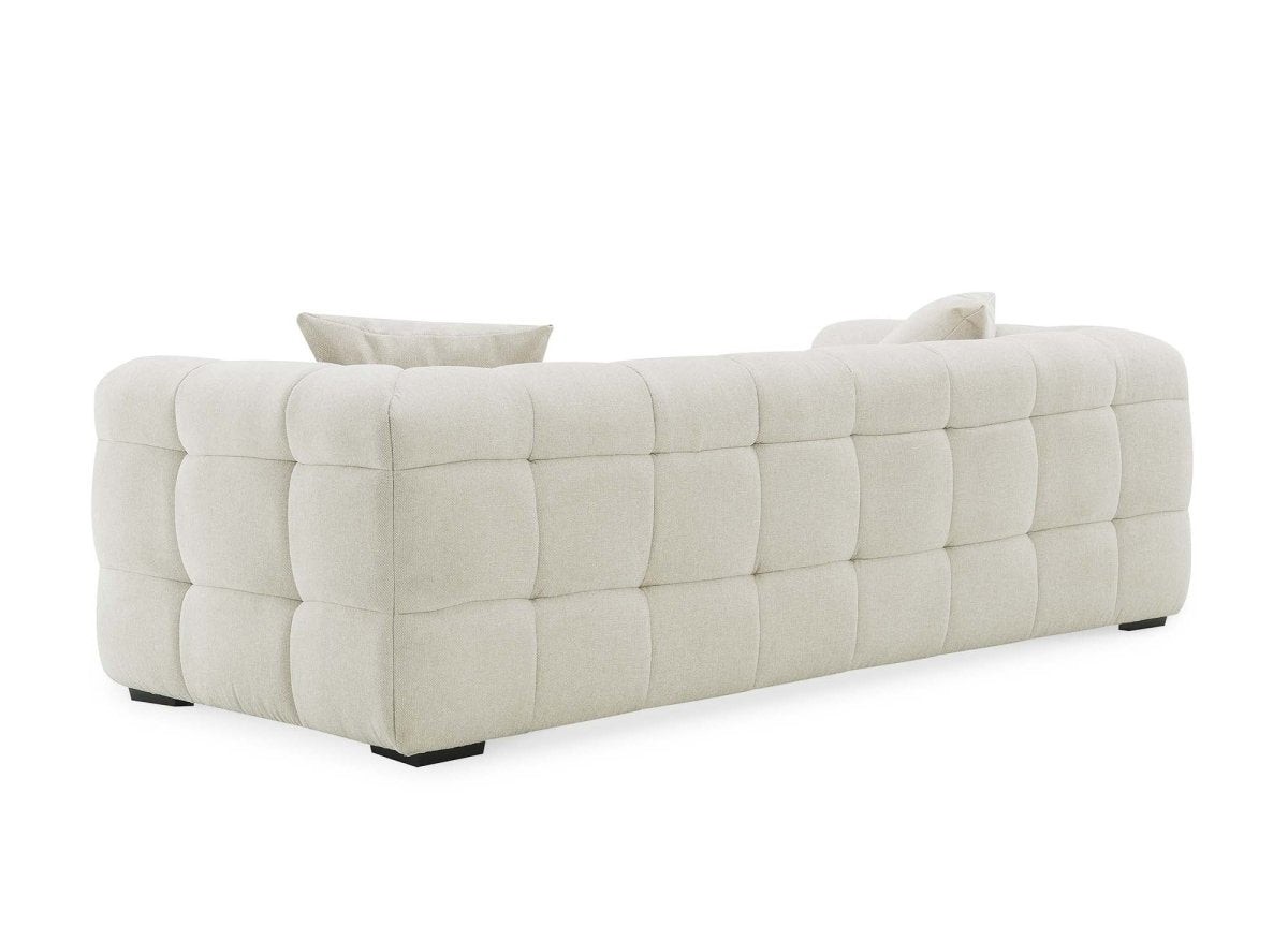 Canapé fixe 3 places en tissu beige BELLA - DécoInParis