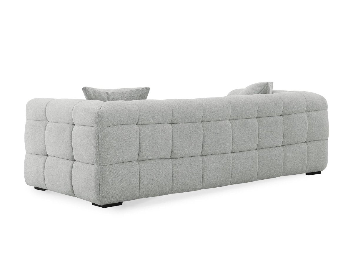 Canapé fixe 3 places en tissu gris BELLA - DécoInParis