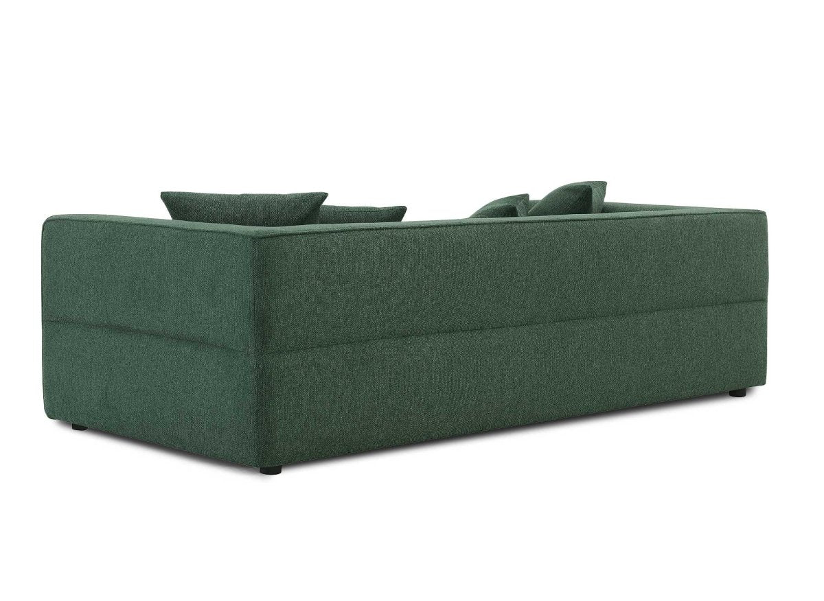 Canapé fixe 3 places en tissu vert EVELYNE - DécoInParis