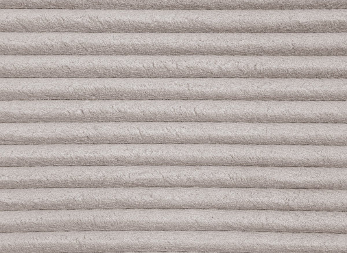 Canapé panoramique convertible avec coffre en velours gros côtelé taupe TILDA - Angle droit - DécoInParis