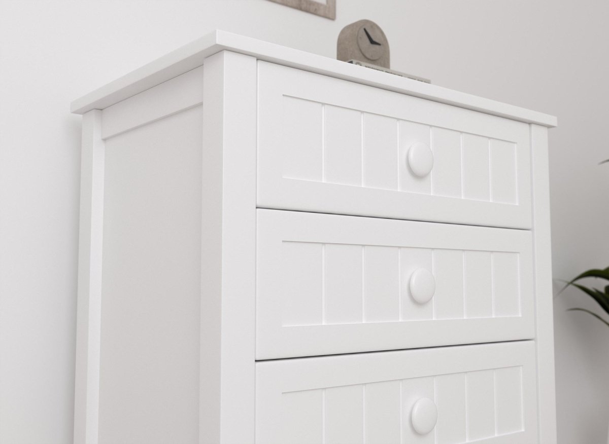 Commode 4 tiroirs en bois blanc KENNY - DécoInParis