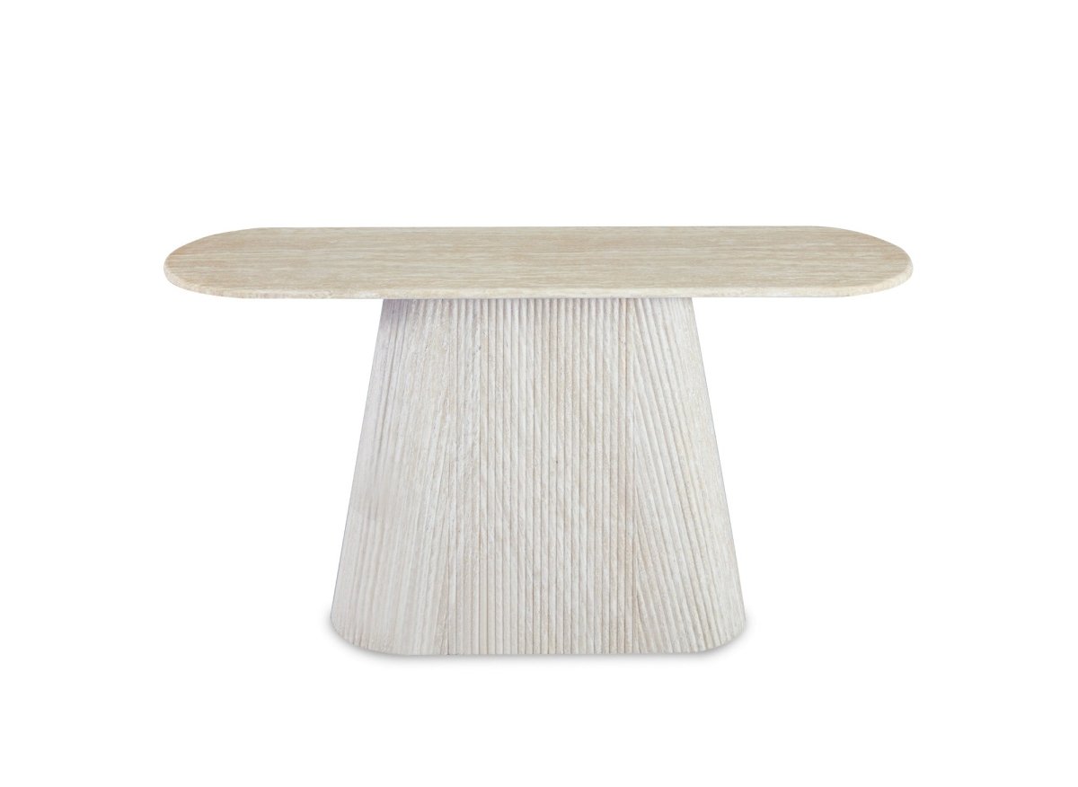 Console en marbre composite beige TIANA - DécoInParis