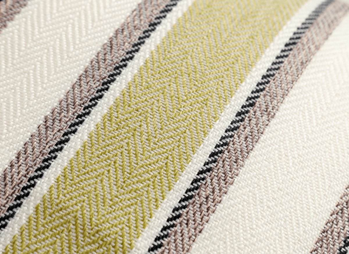 Coussin beige et vert à rayures 45x45 cm RIVIERA - DécoInParis