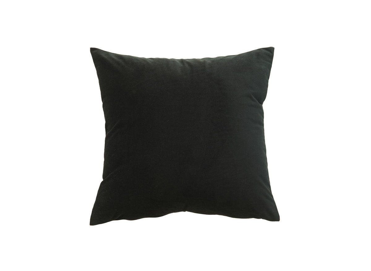 Coussin carré 45x45cm en velours noir TYGA - DécoInParis