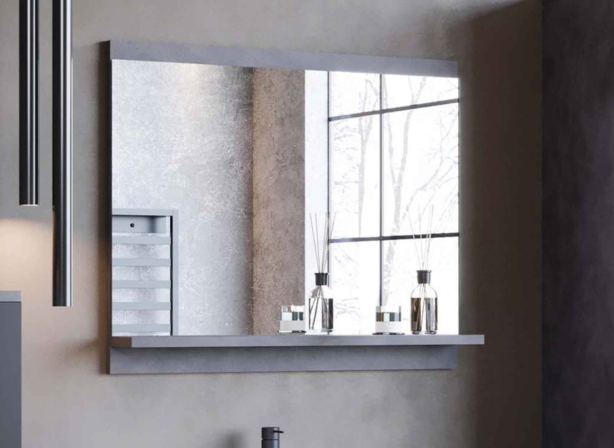 Ensemble meubles salle de bain design suspendu - Gris anthracite et noir ALBY - DécoInParis