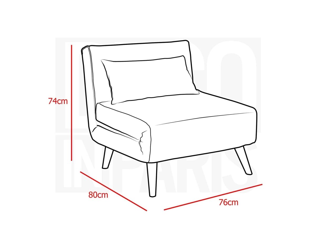 Fauteuil convertible en tissu effet peau de mouton blanc écru TONKA - DécoInParis