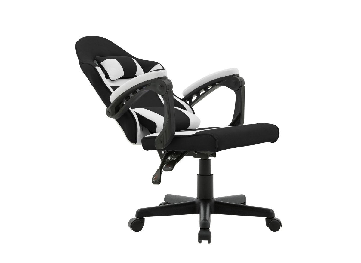 Fauteuil de bureau en tissu noir et blanc GHOST - DécoInParis