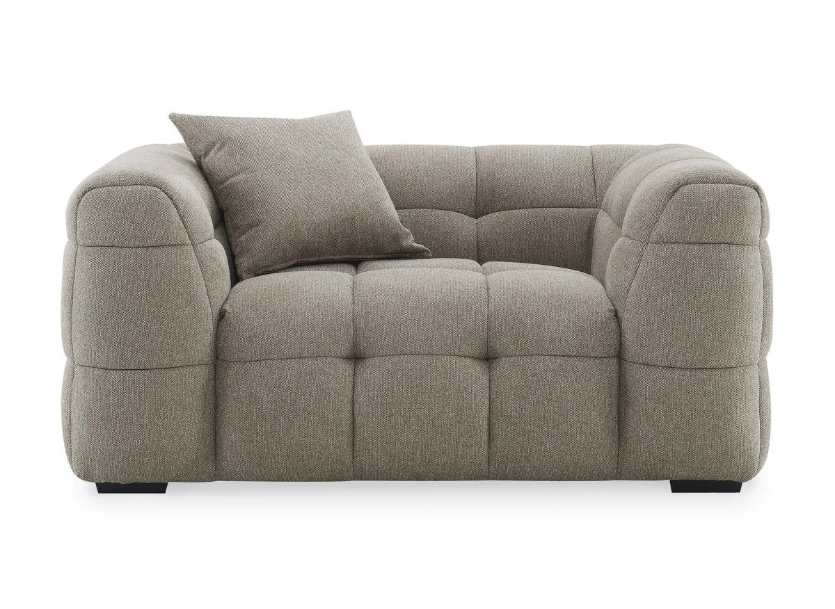 Fauteuil en tissu taupe BELLA - DécoInParis