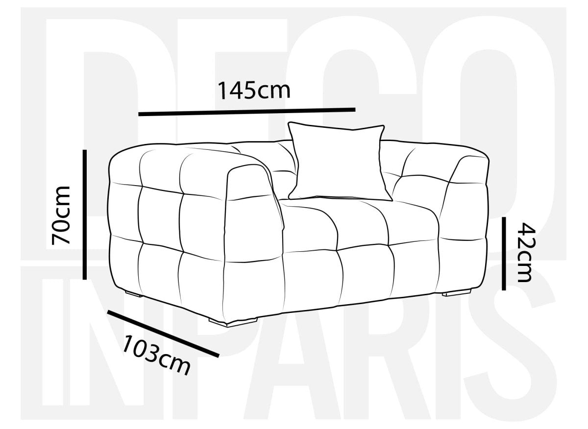 Fauteuil en tissu taupe BELLA - DécoInParis