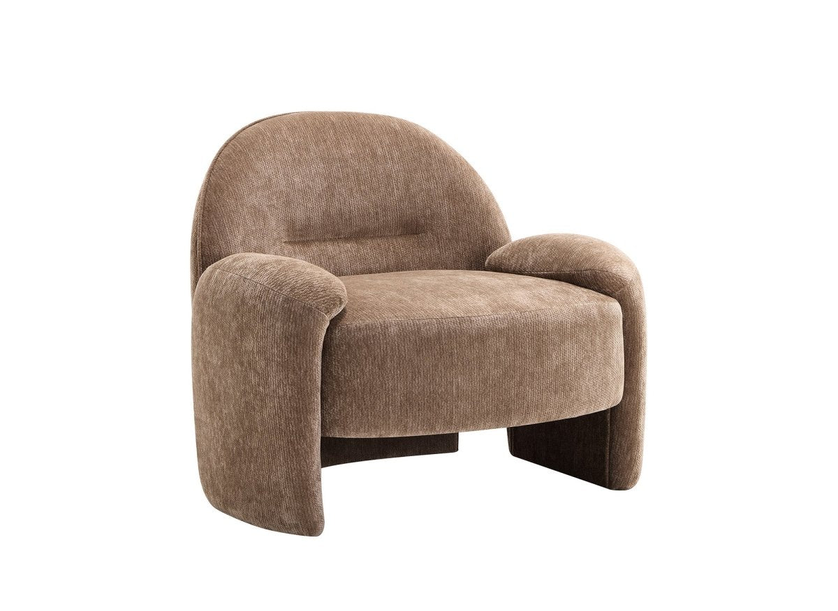 Fauteuil en velours taupe MAKO - DécoInParis