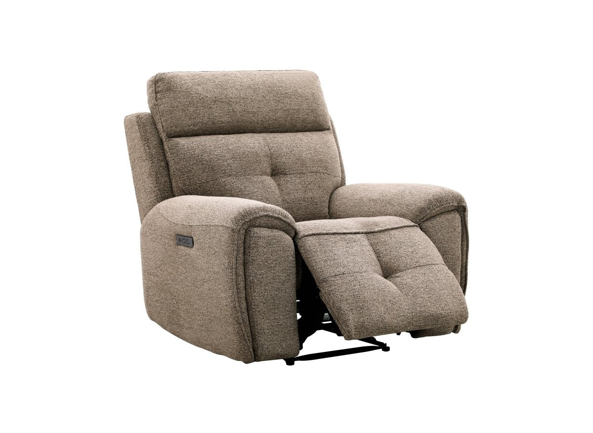 Fauteuil relax électrique en velours texturé marron PATRICIA - DécoInParis