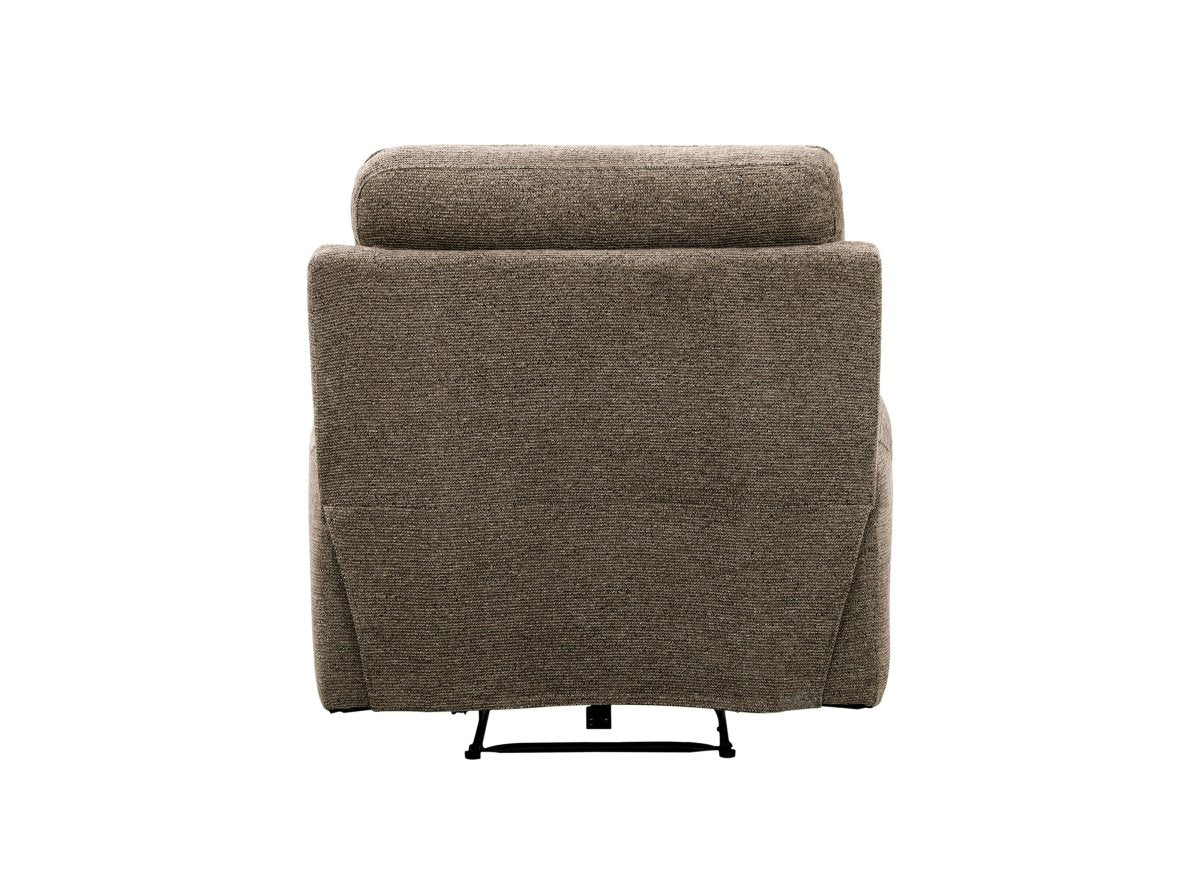Fauteuil relax électrique en velours texturé marron PATRICIA - DécoInParis