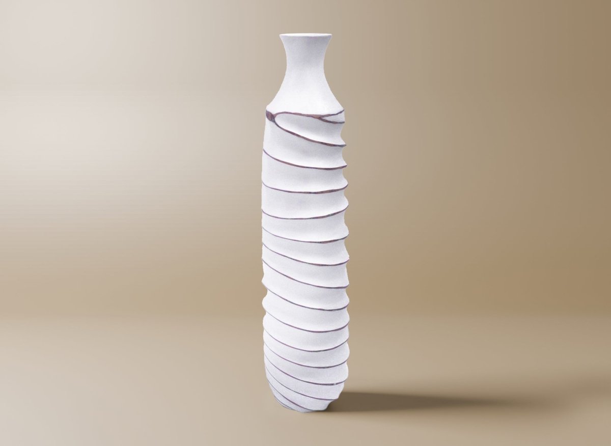 Grand vase en résine blanc H60 cm TWIST - DécoInParis