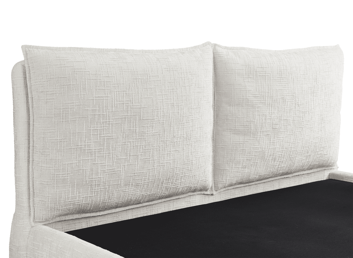 Lit coffre en velours chiné beige 160x200 cm MELY - DécoInParis