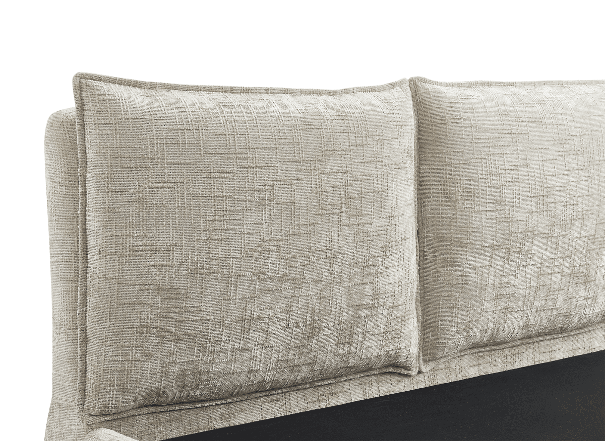 Lit coffre en velours chiné taupe 160x200 cm MELY - DécoInParis