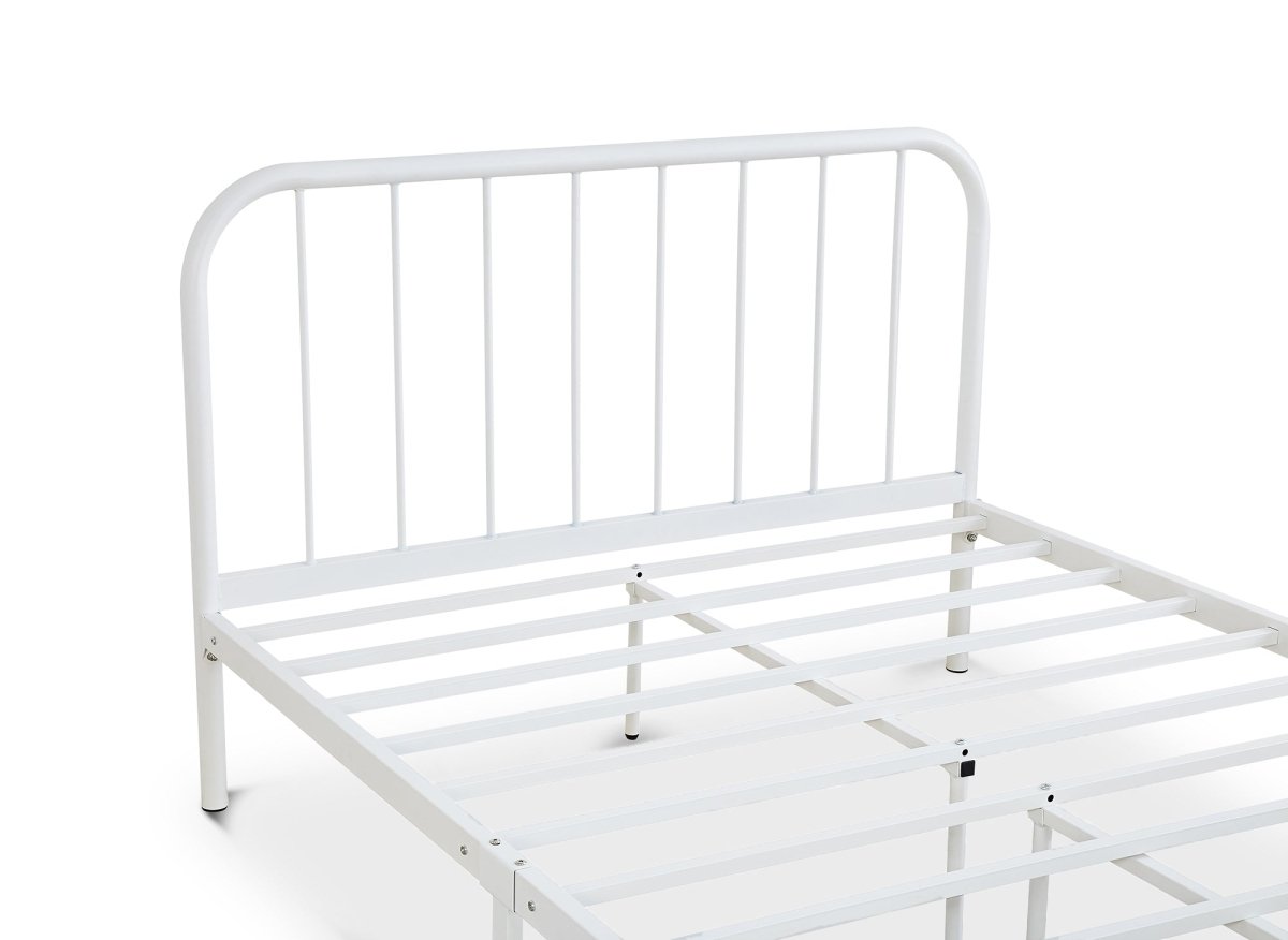 Lit double en métal blanc GASTON 160x200 cm - DécoInParis