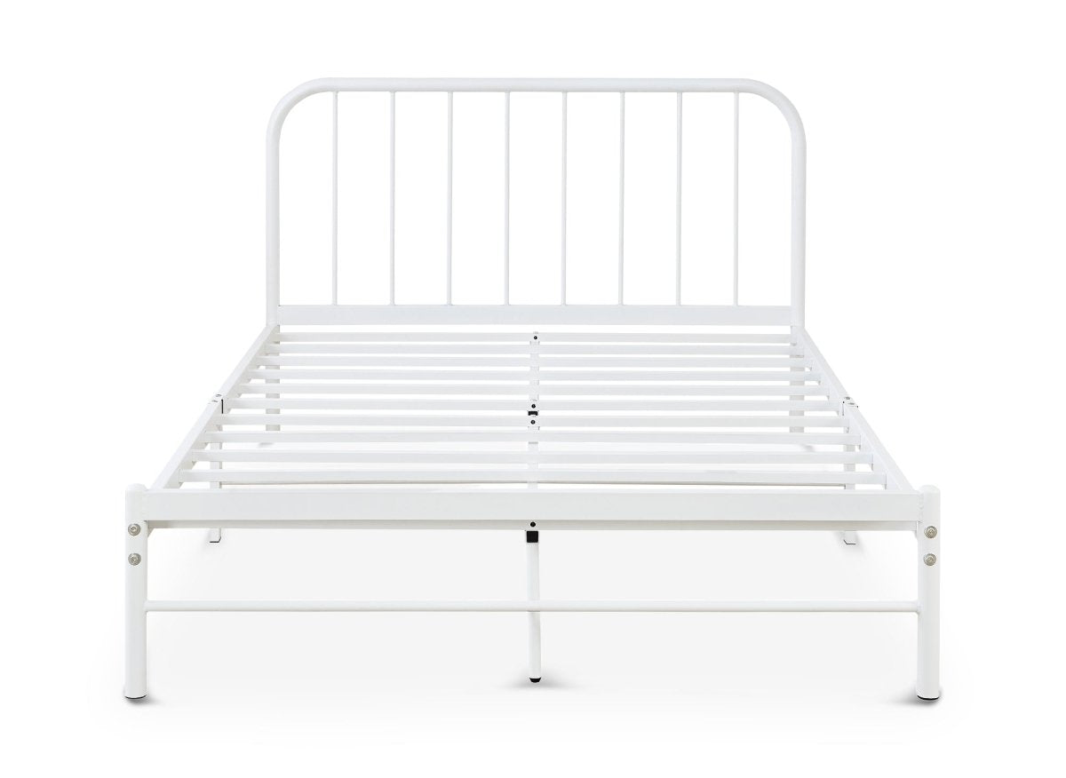 Lit double en métal blanc GASTON 160x200 cm - DécoInParis