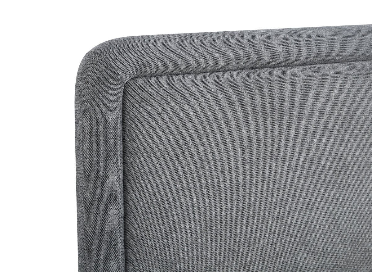 Lit double en tissu doux gris 180 x200 cm ANELA - DécoInParis