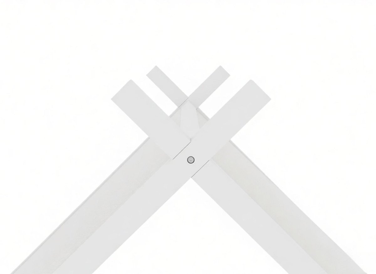 Lit gigogne cabane en bois blanc 90 x 190 cm LIMEO - DécoInParis