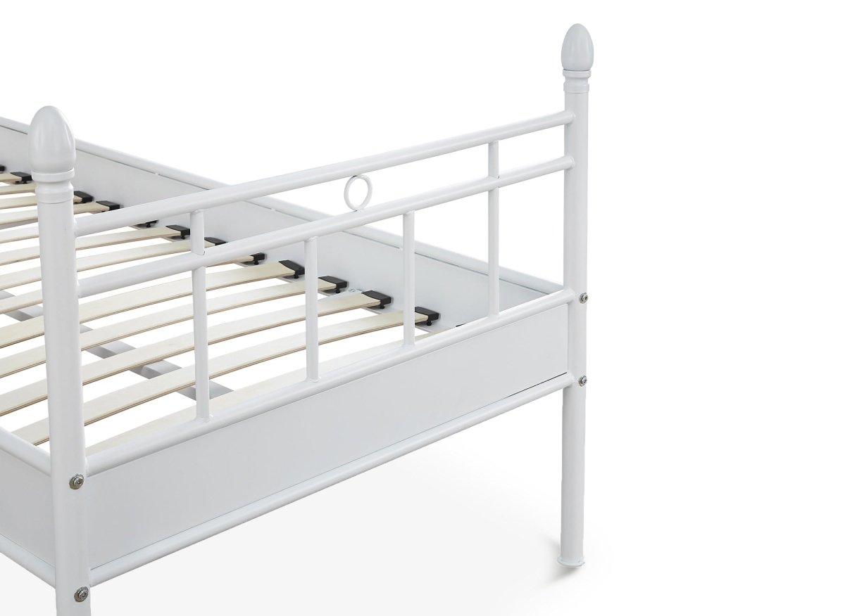 Lit simple en métal blanc KADY 90 x 190 cm - DécoInParis