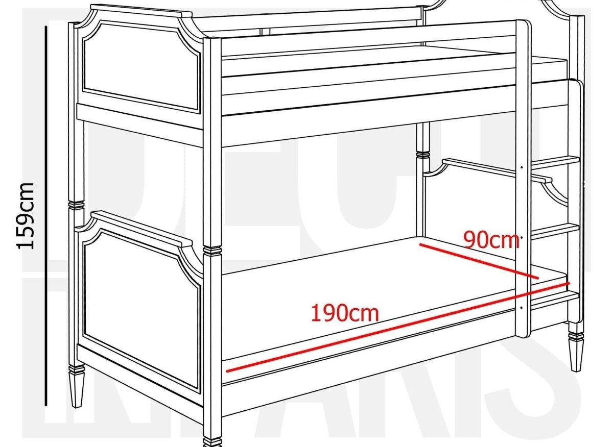Lit superposé séparable en bois blanc PAULINE 90 x 190 cm - DécoInParis