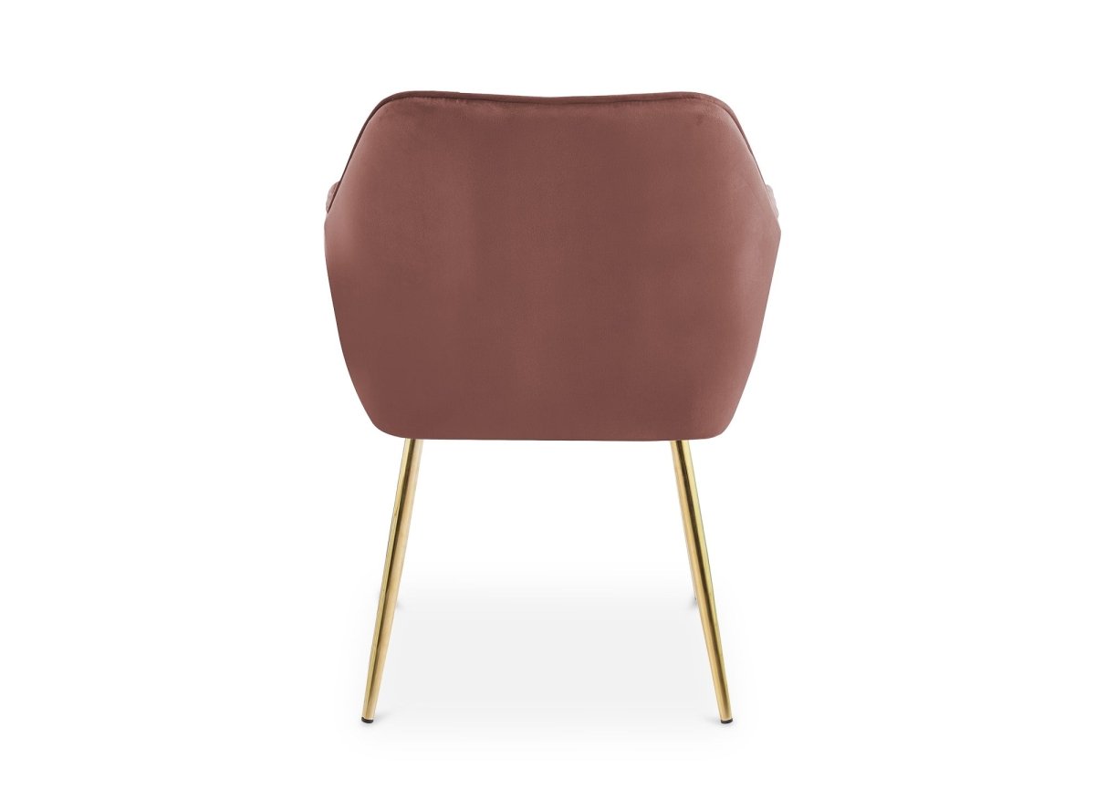 Lot de 2 chaises avec accoudoirs en velours rose EDWIGE - DécoInParis