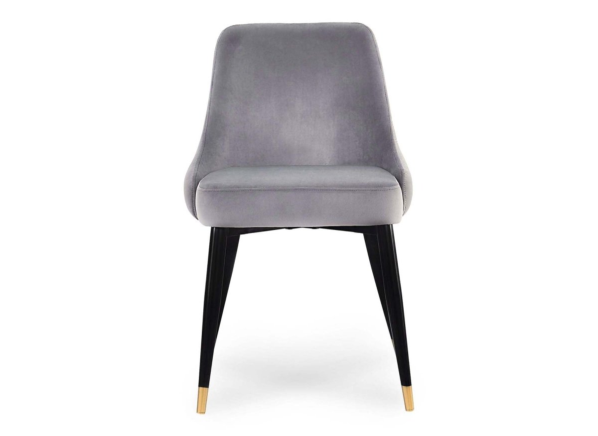 Lot de 2 chaises capitonnées en velours gris DORINA - DécoInParis