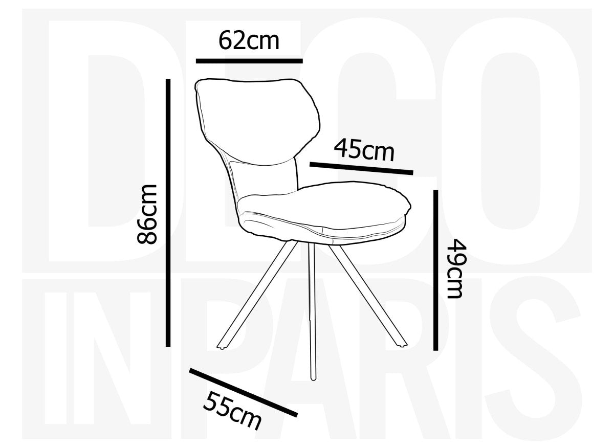 Lot de 2 chaises design en tissu bouclette beige MILIA - DécoInParis