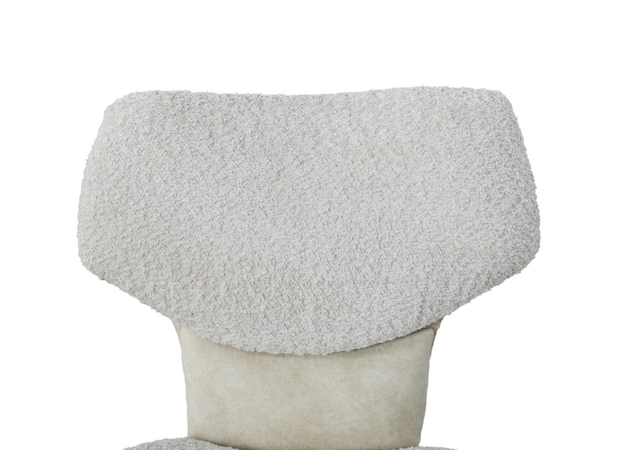 Lot de 2 chaises design en tissu bouclette beige MILIA - DécoInParis