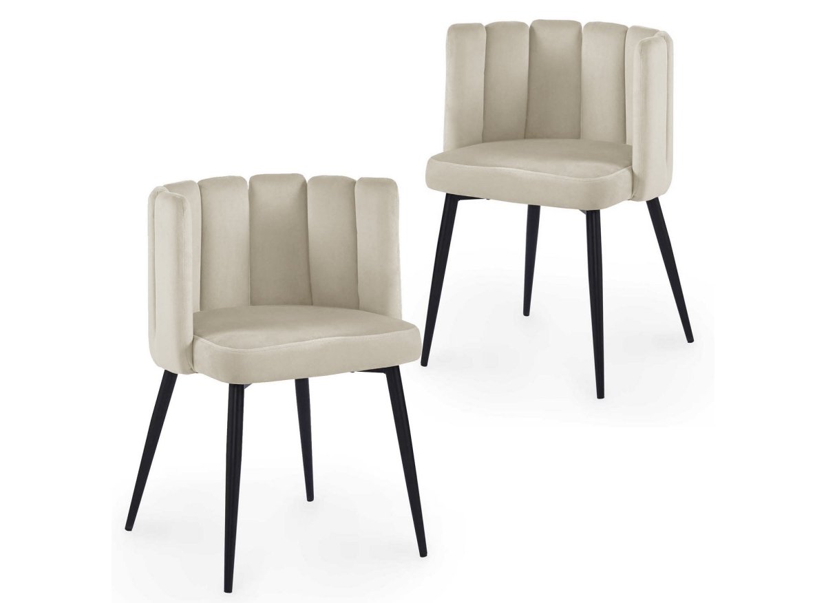 Lot de 2 chaises design en velours beige DEBBY - DécoInParis