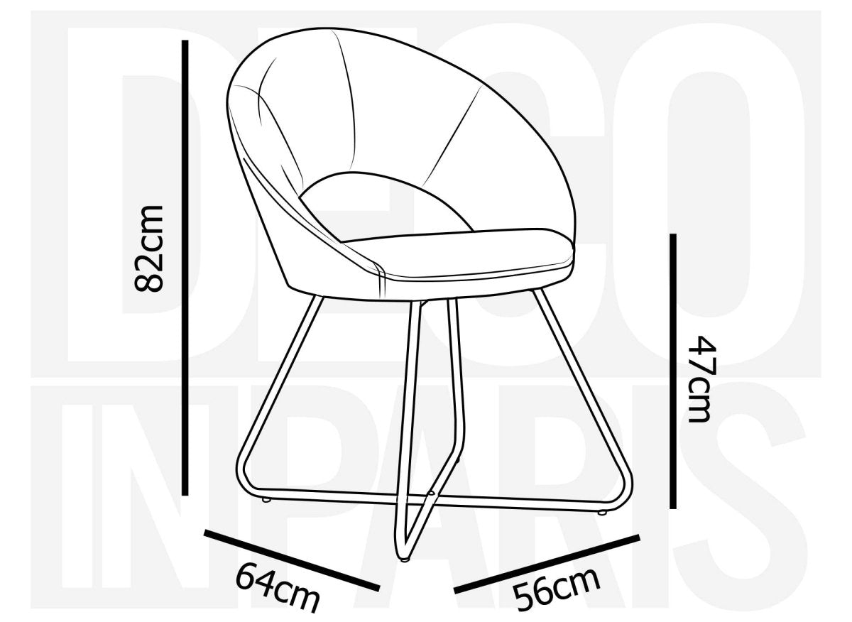 Lot de 2 chaises design en velours beige PETRA - DécoInParis