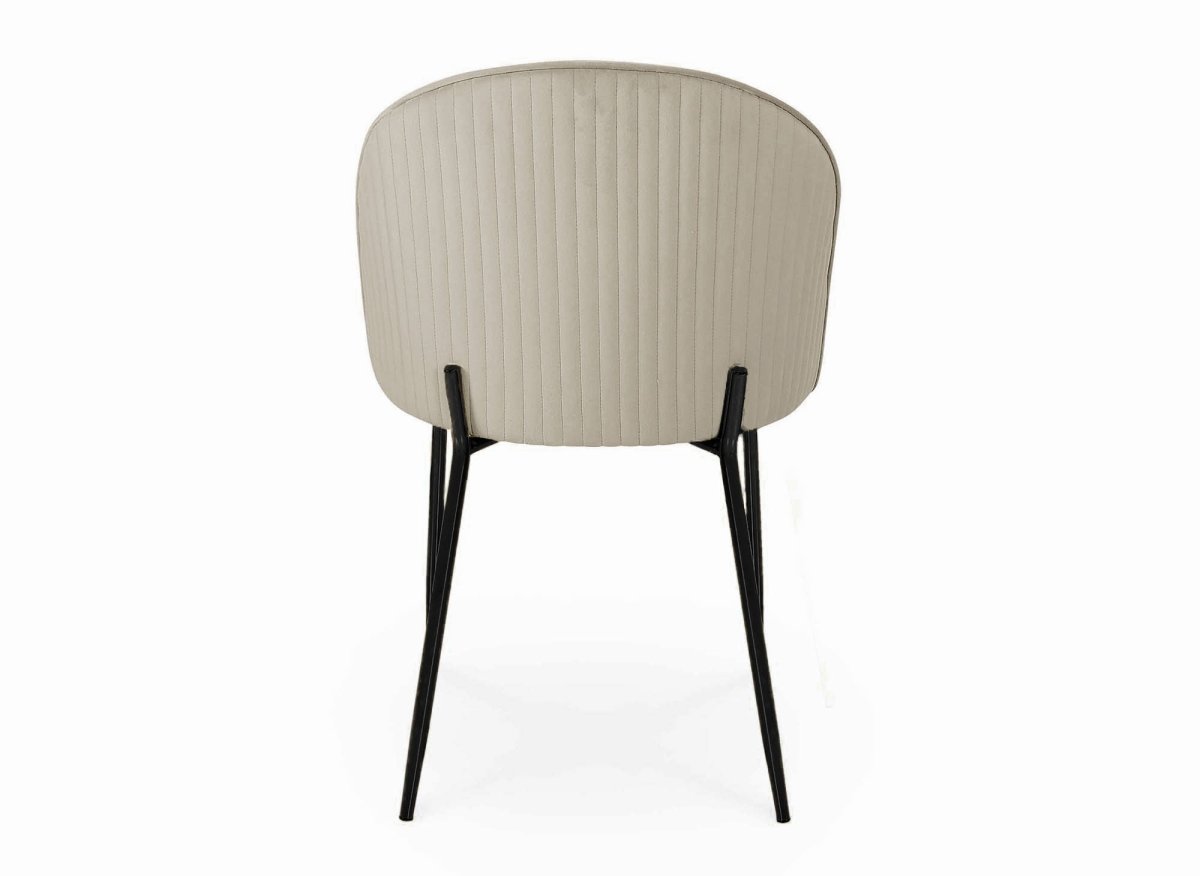 Lot de 2 chaises design en velours beige pieds noirs ARABEL - DécoInParis