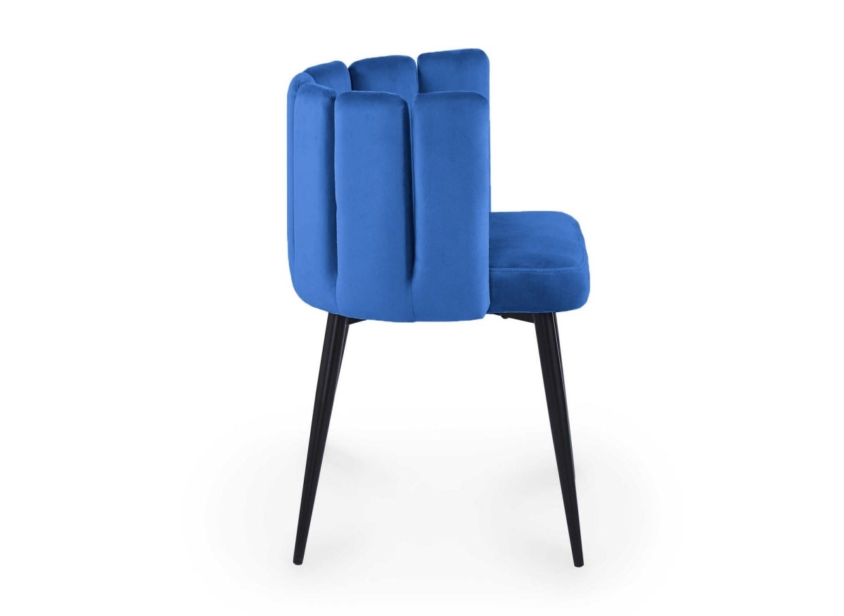 Lot de 2 chaises design en velours bleu DEBBY - DécoInParis