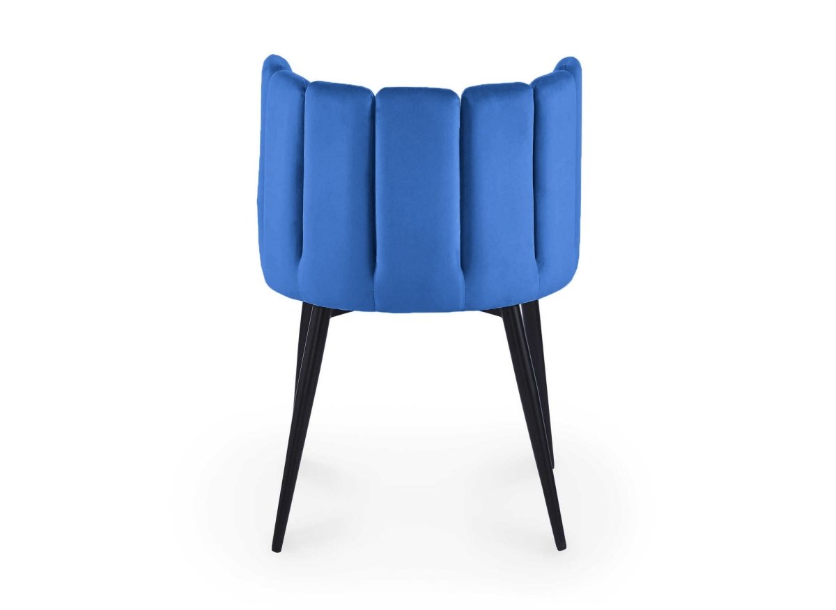 Lot de 2 chaises design en velours bleu DEBBY - DécoInParis