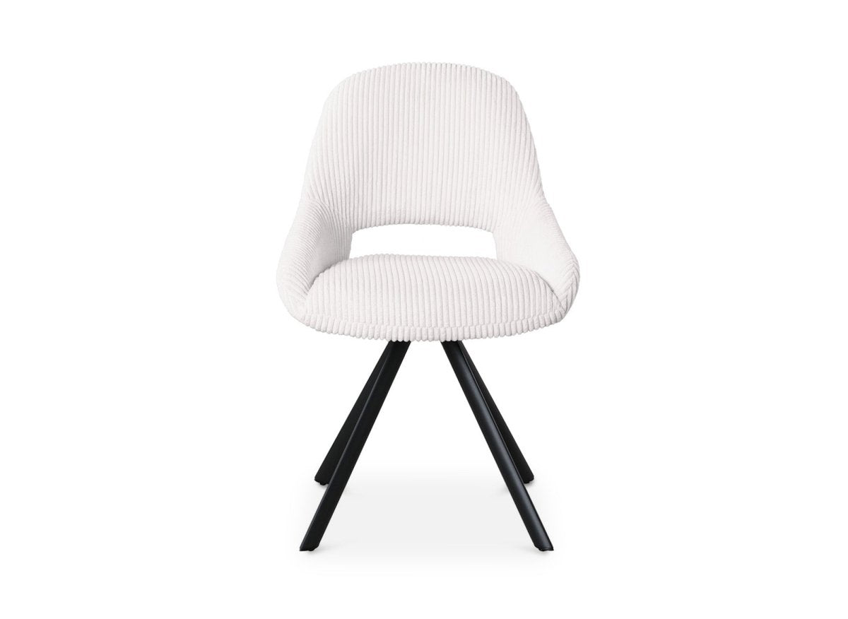 Lot de 2 chaises design en velours côtelé blanc écru SYRA - DécoInParis