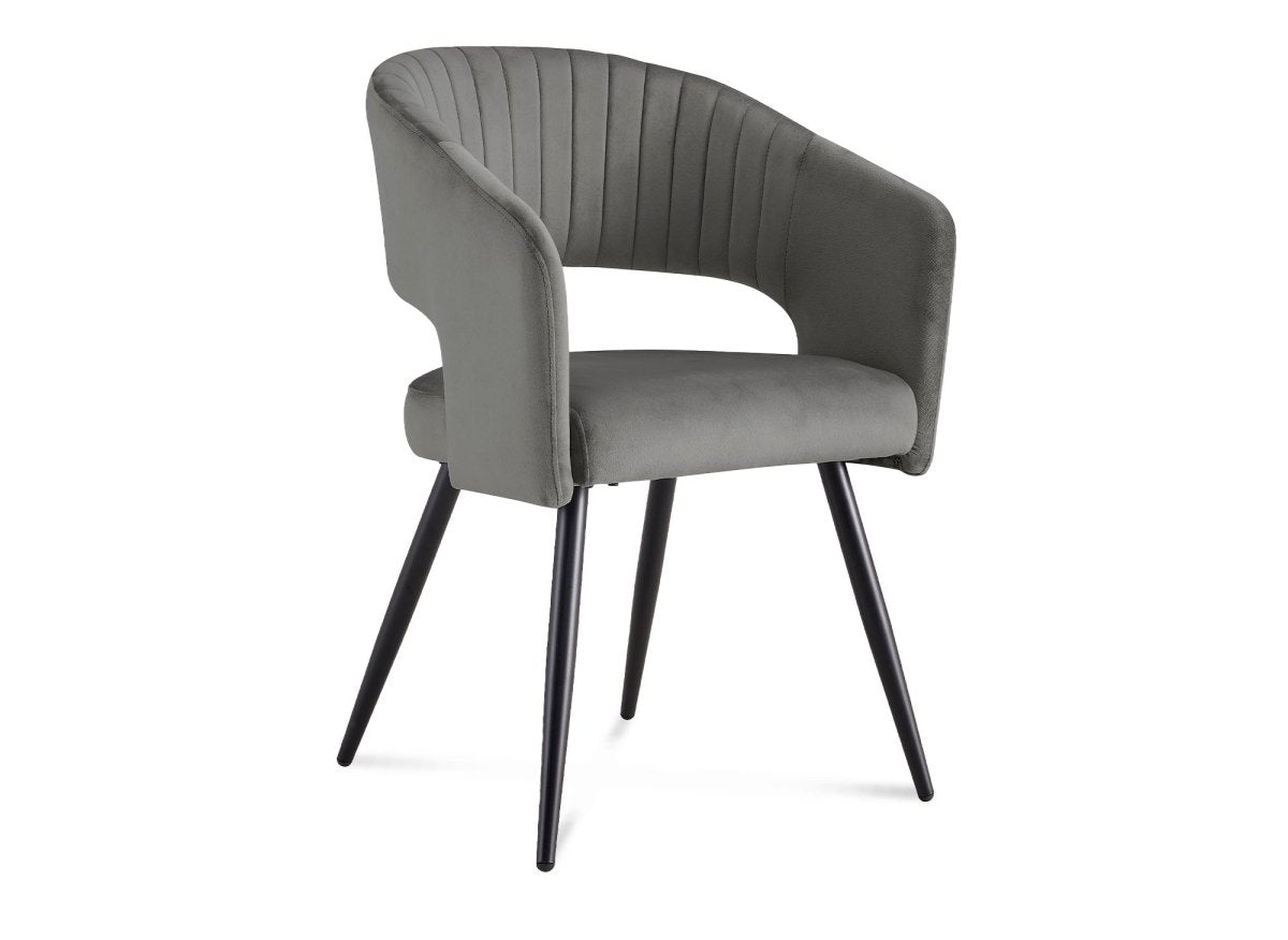 Lot de 2 chaises design en velours gris GLORIA - DécoInParis